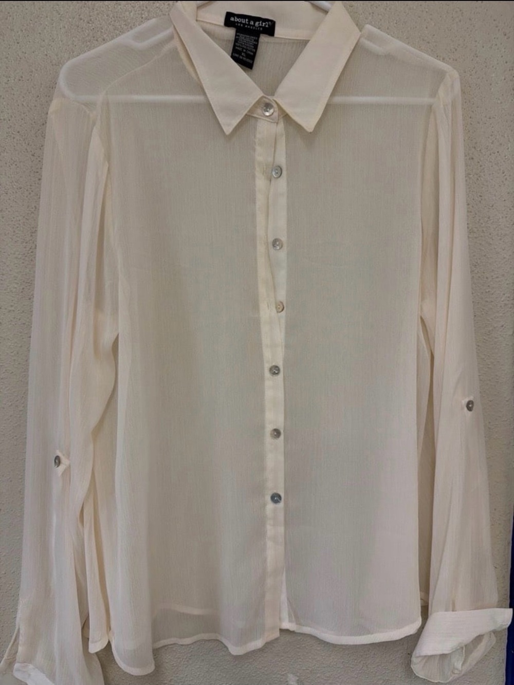 About A Girl Men's Ivory Button Front Dress Shirt